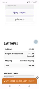 doctaapproved coupon verification screenshot