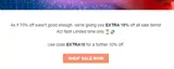 extra10 coupon verification screenshot