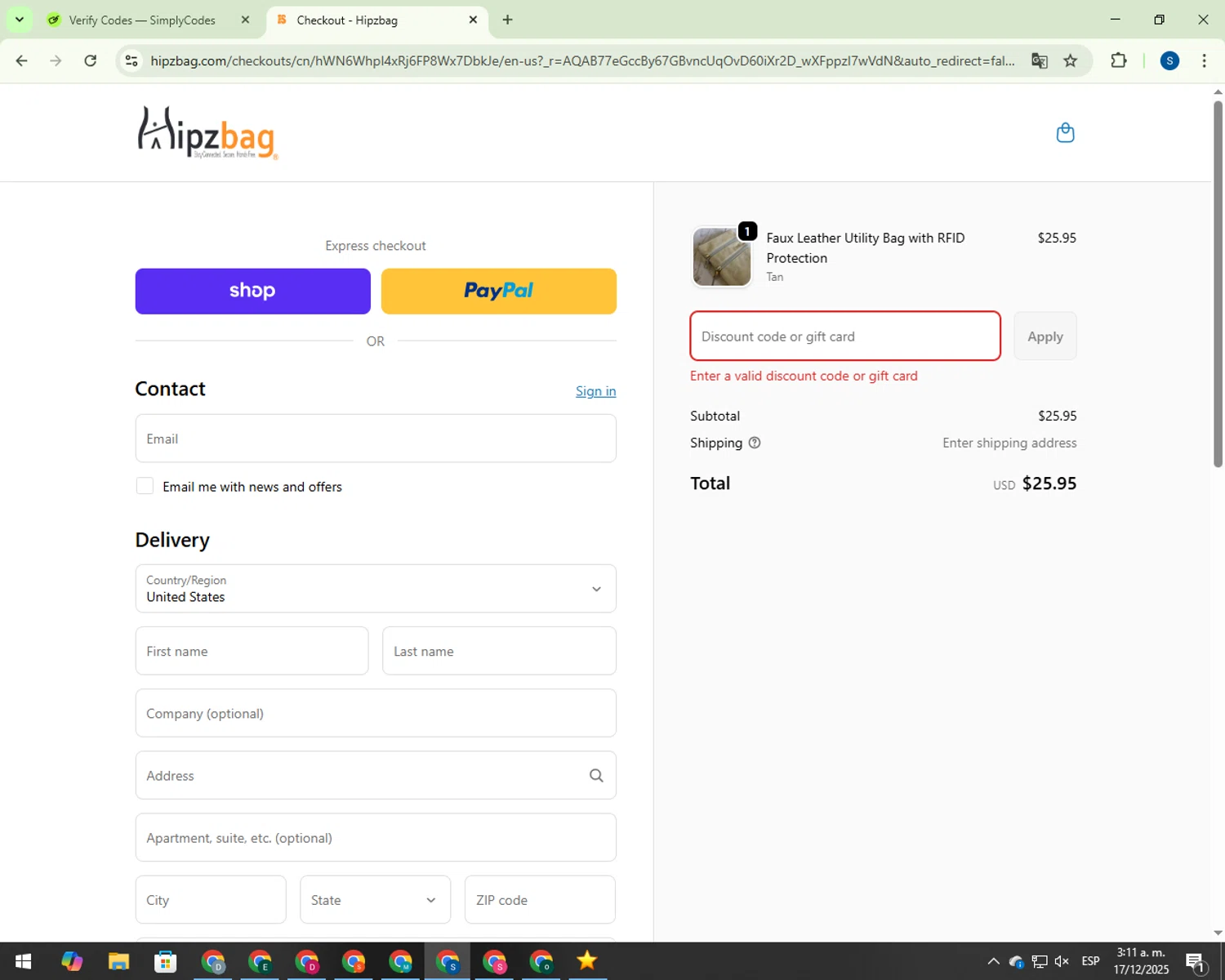 Esther Perel coupon code screenshot showing code CYBER25 applied at Esther Perel checkout page. Uploaded by SimplyCodes community member 00000007 on Dec 17, 2025