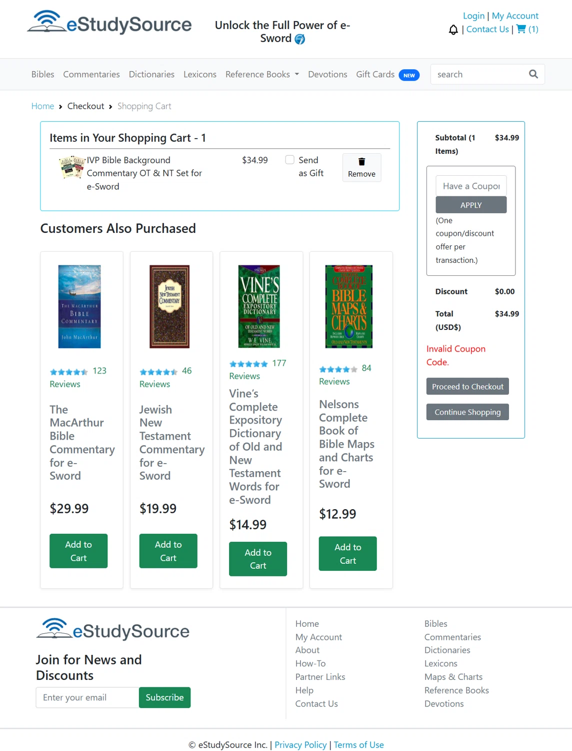 eStudySource.com coupon code screenshot showing code ivp20 applied at eStudySource.com checkout page. Uploaded by SimplyCodes community member Rossimar on Dec 18, 2025