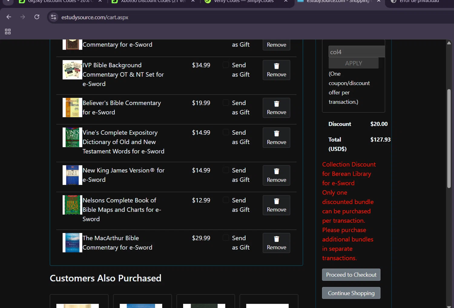 eStudySource.com coupon code screenshot showing code ivp20 applied at eStudySource.com checkout page. Uploaded by SimplyCodes community member ScanHunter7116 on Oct 22, 2025