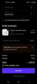 FREE-DEO coupon verification screenshot