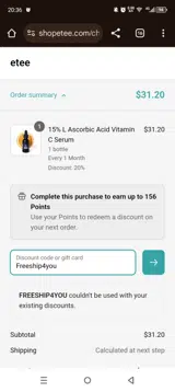 Freeship4you coupon verification screenshot