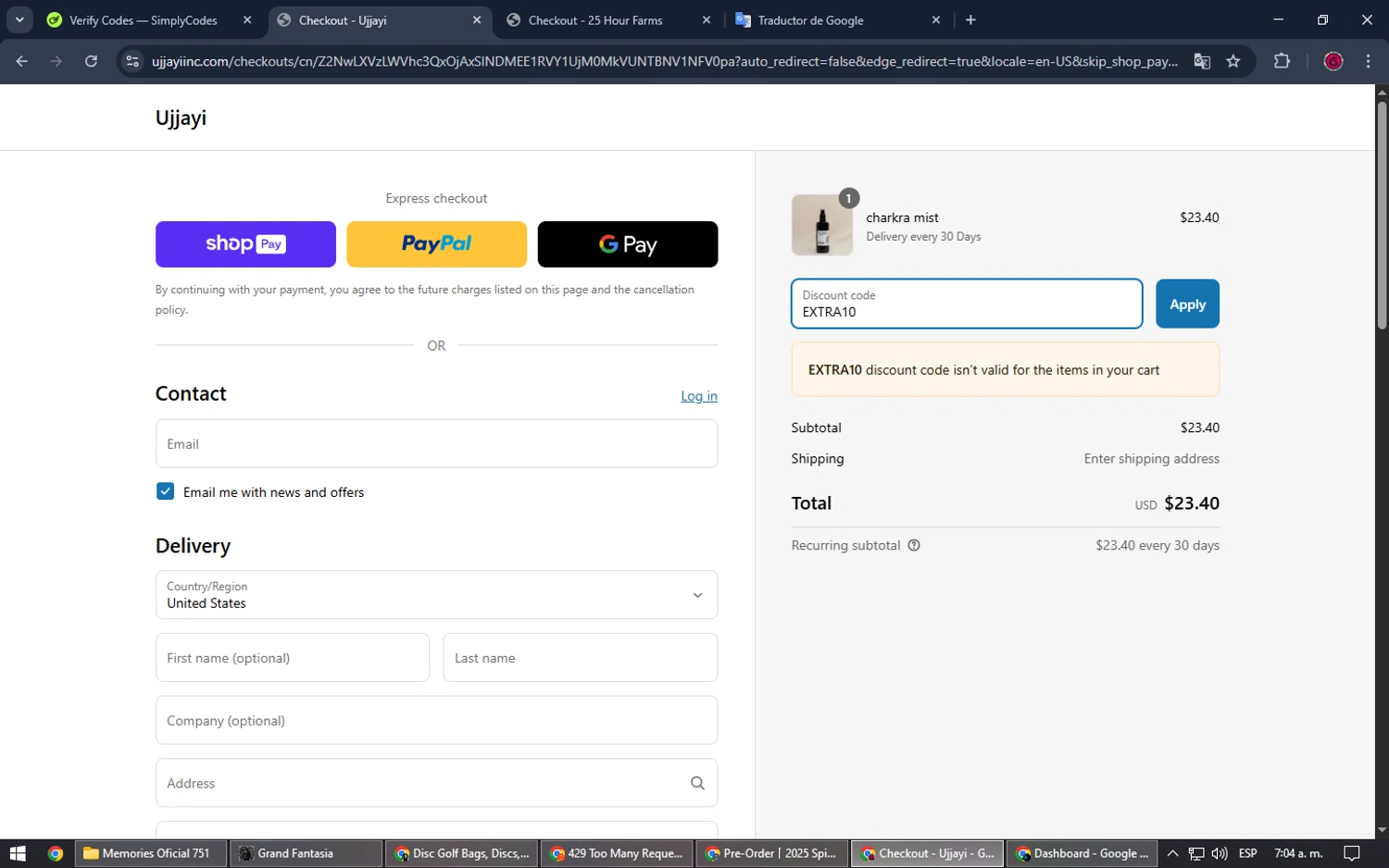 Eternal Peptides promo code screenshot showing code melancholy89 applied at Eternal Peptides checkout page. Uploaded by SimplyCodes community member SrSolomon on Apr 21, 2025