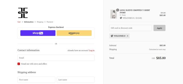 ETERNE checkout page showing ETERNE discount code box | Screenshot taken by SimplyCodes community member on Sep 29, 2021