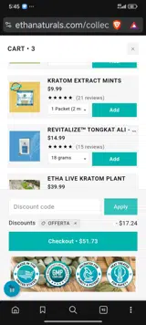 ETHA Natural Botanicals coupon verification screenshot