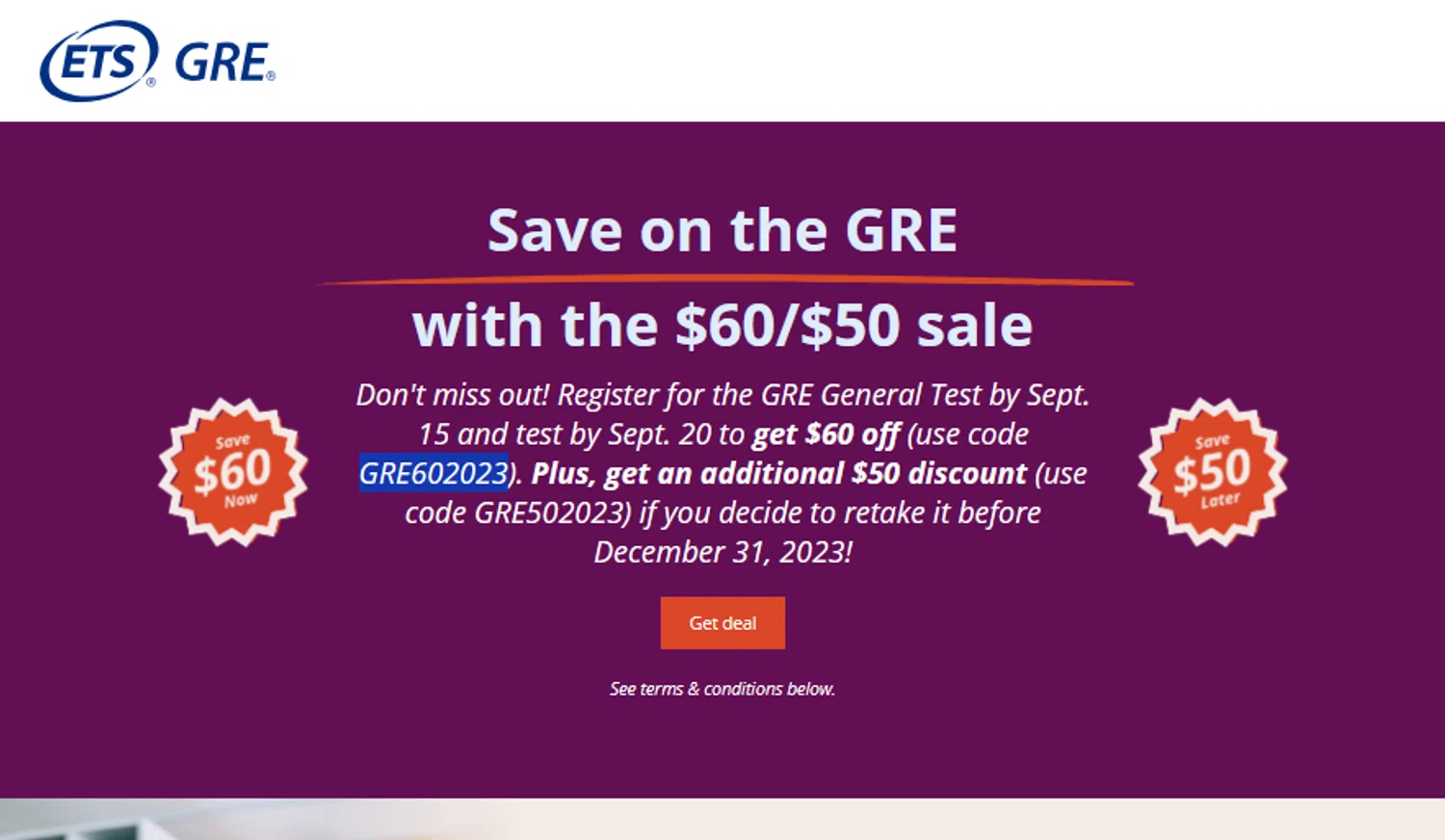 ETS checkout page showing ETS promo code box | Screenshot taken by SimplyCodes community member on Dec 5, 2023