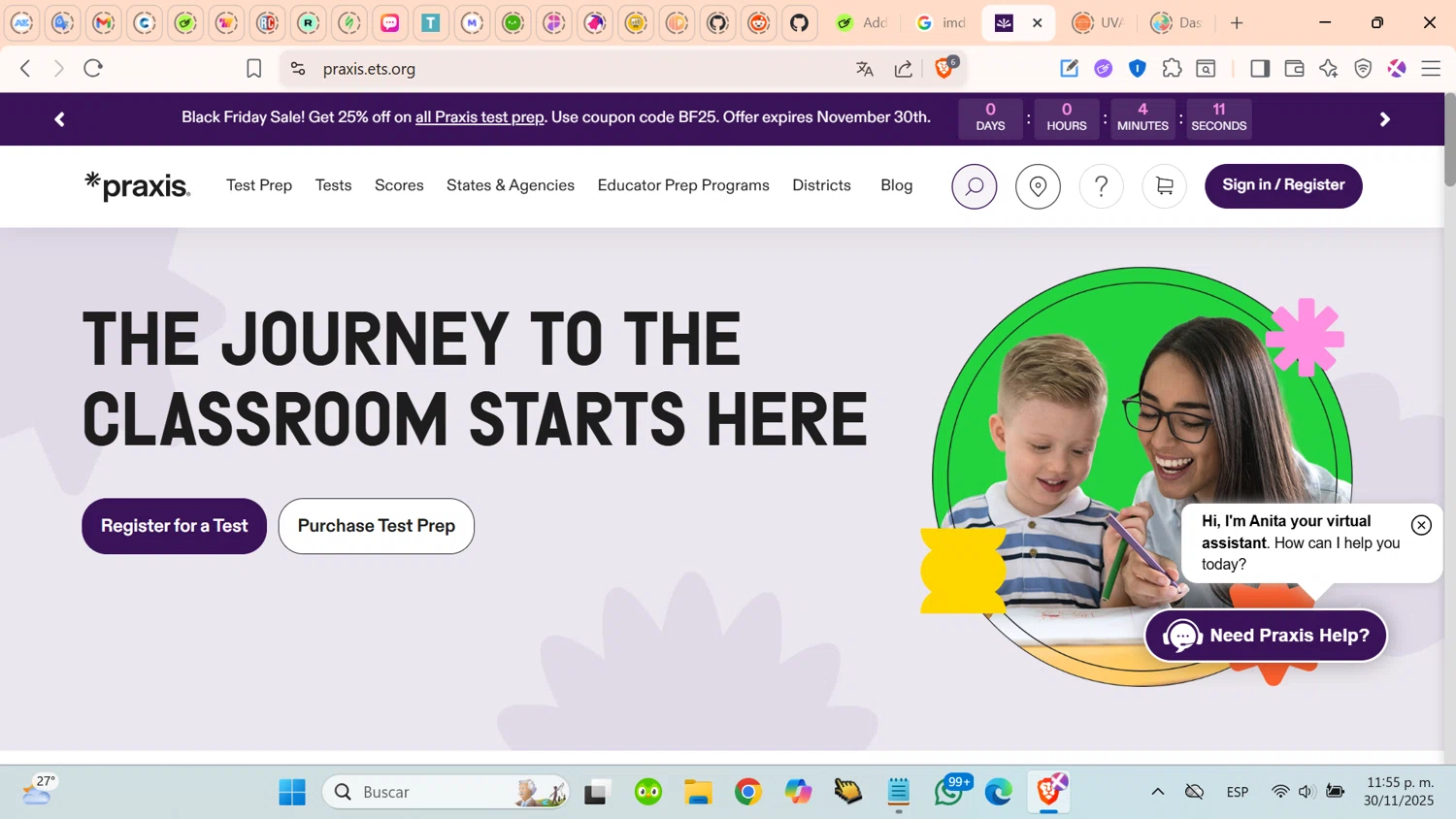ETS promo code screenshot showing code BF25 applied at ETS checkout page. Uploaded by SimplyCodes community member cosita on Dec 1, 2025