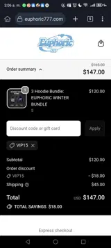 Euphoric coupon verification screenshot
