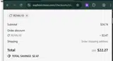 ROYAL10 coupon verification screenshot