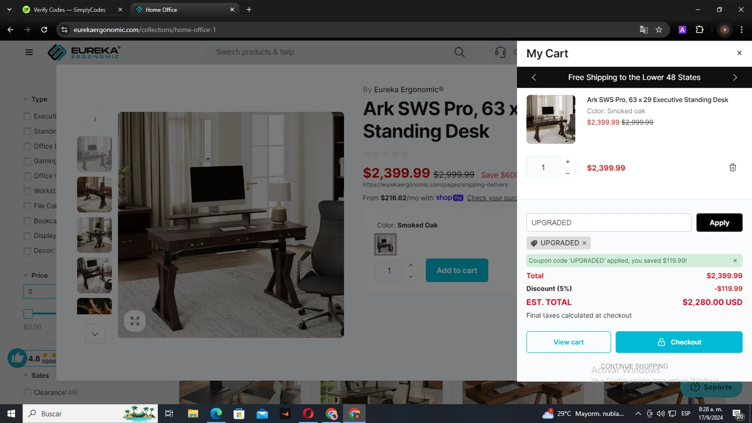 where to use Eureka Ergonomic promo code box