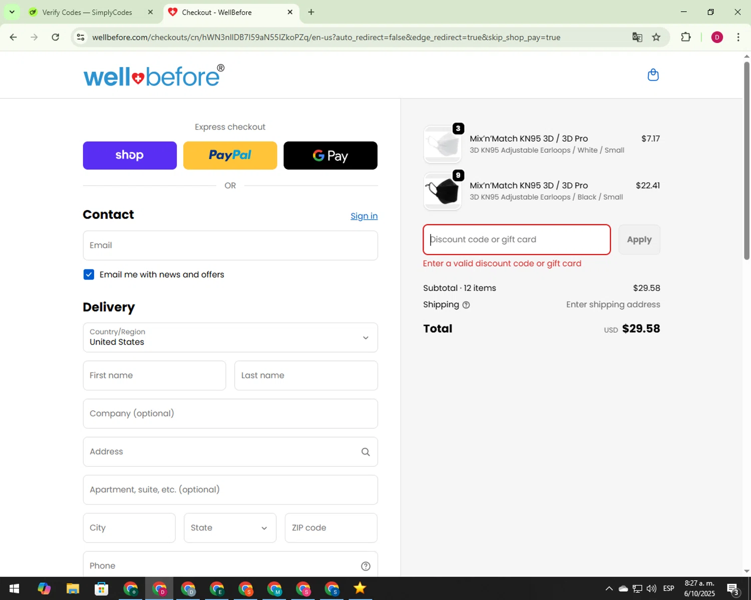 Europcar coupon code screenshot showing code 53649661 applied at Europcar checkout page. Uploaded by SimplyCodes community member 00000008 on Oct 6, 2025