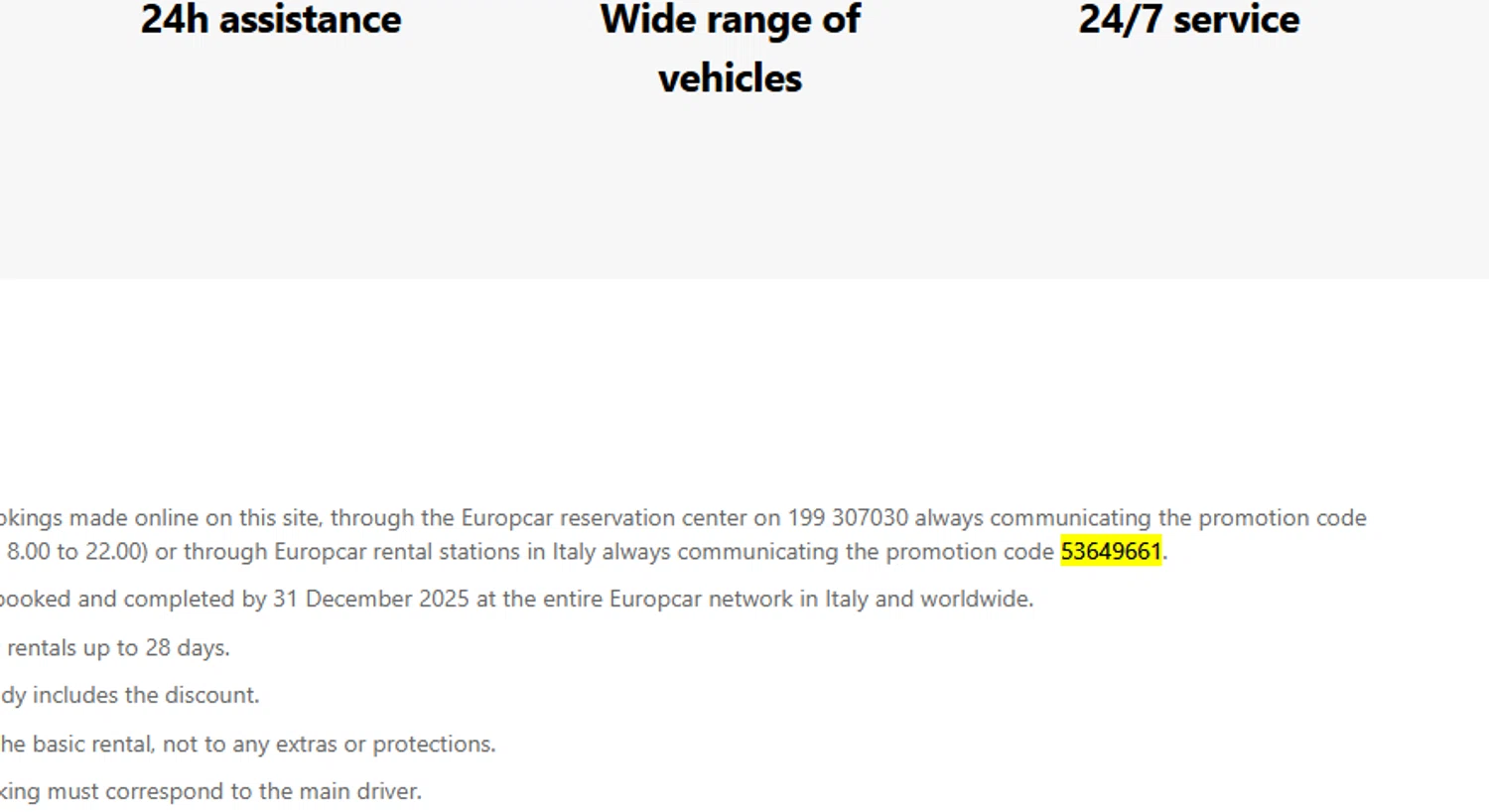 Europcar checkout page showing Europcar coupon code box | Screenshot taken by SimplyCodes community member on Sep 14, 2025