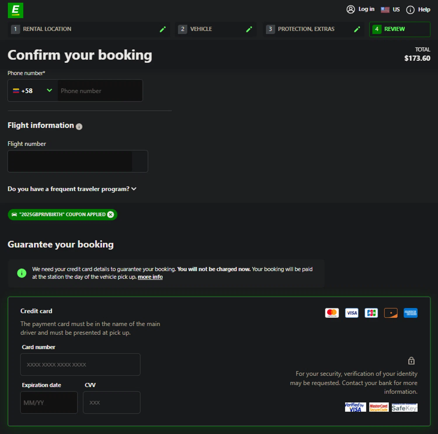 Europcar coupon code screenshot showing code 2025GBPRIVBIRTH applied at Europcar checkout page. Uploaded by SimplyCodes community member idkxxx on Apr 18, 2025