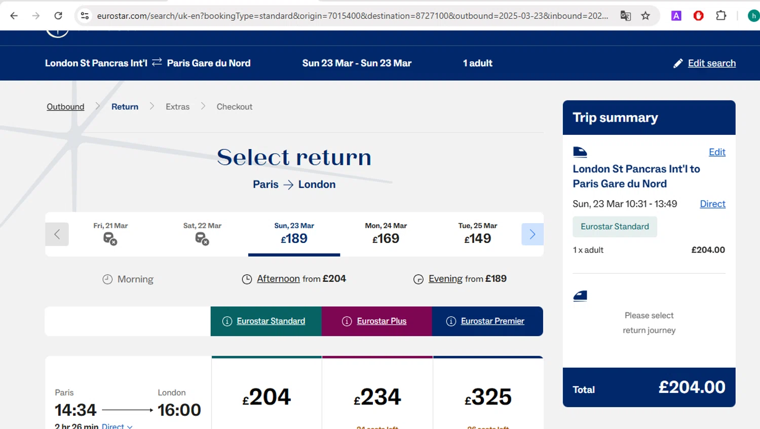 Eurostar Rail checkout page showing Eurostar Rail promo code box | Screenshot taken by SimplyCodes community member on Mar 23, 2025