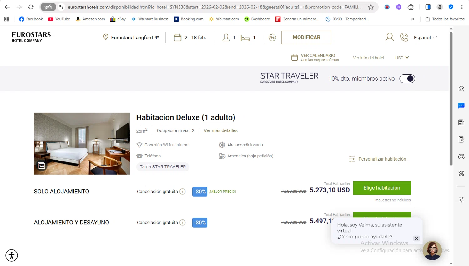 Eurostars Hotels checkout page showing Eurostars Hotels promo code box | Screenshot taken by SimplyCodes community member on Jan 24, 2026