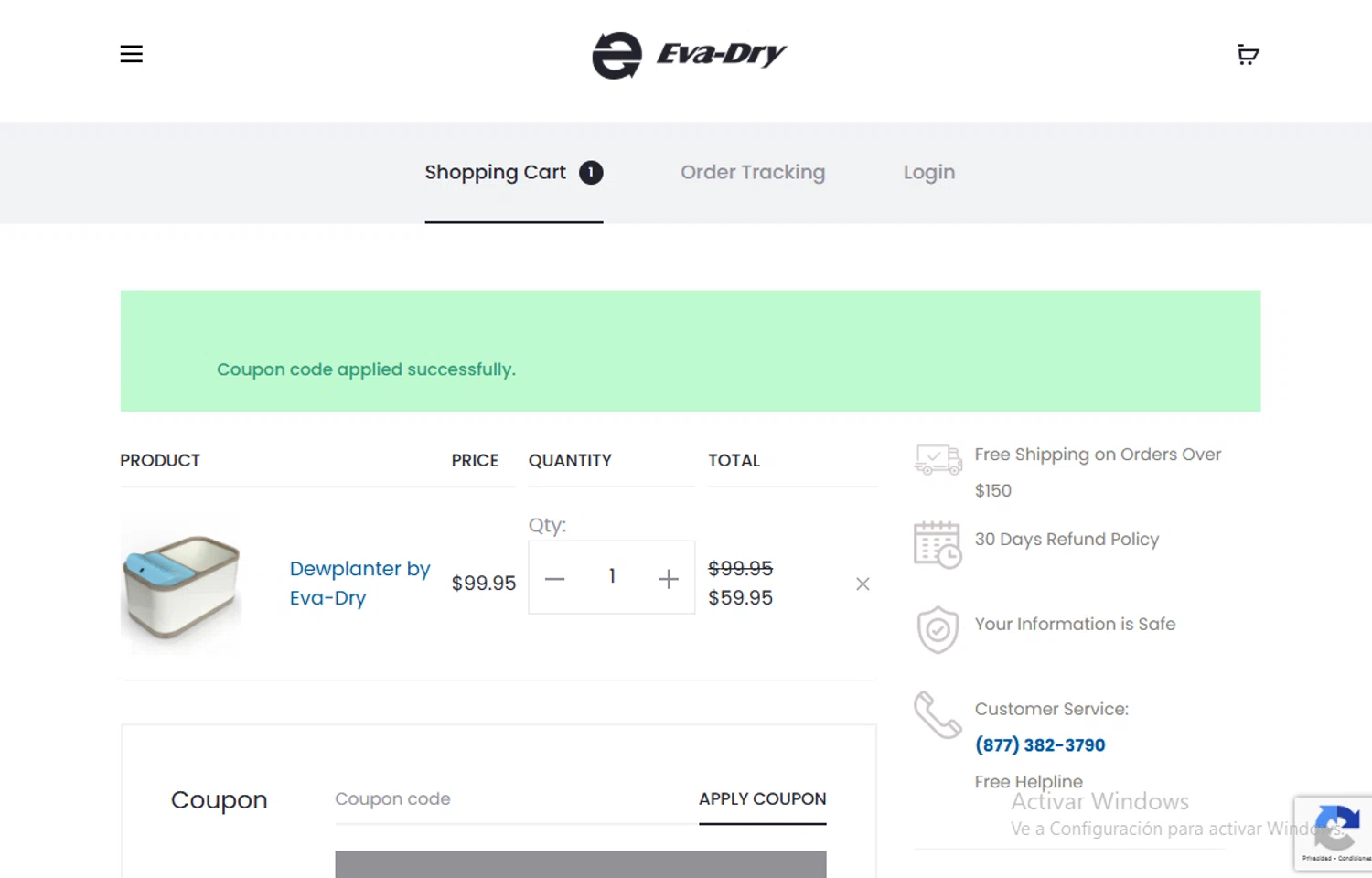 Eva- Dry coupon code screenshot showing code MOM40 applied at Eva- Dry checkout page. Uploaded by SimplyCodes community member Gary_23 on Nov 14, 2025