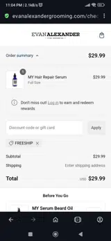 Freeship coupon verification screenshot