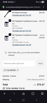 Fullbeard coupon verification screenshot