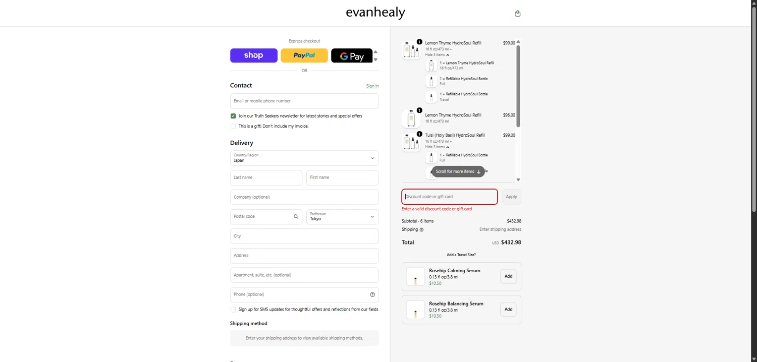 evanhealy discount code screenshot showing code WENDY20 applied at evanhealy checkout page. Uploaded by SimplyCodes community member QuestKnight7206 on Feb 8, 2026