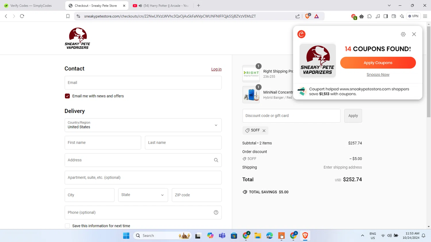 where to use Eventbrite promo code box