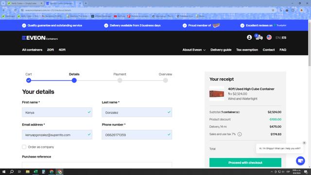 Eveon checkout page showing Eveon promo code box | Screenshot taken by SimplyCodes community member on Jun 9, 2024