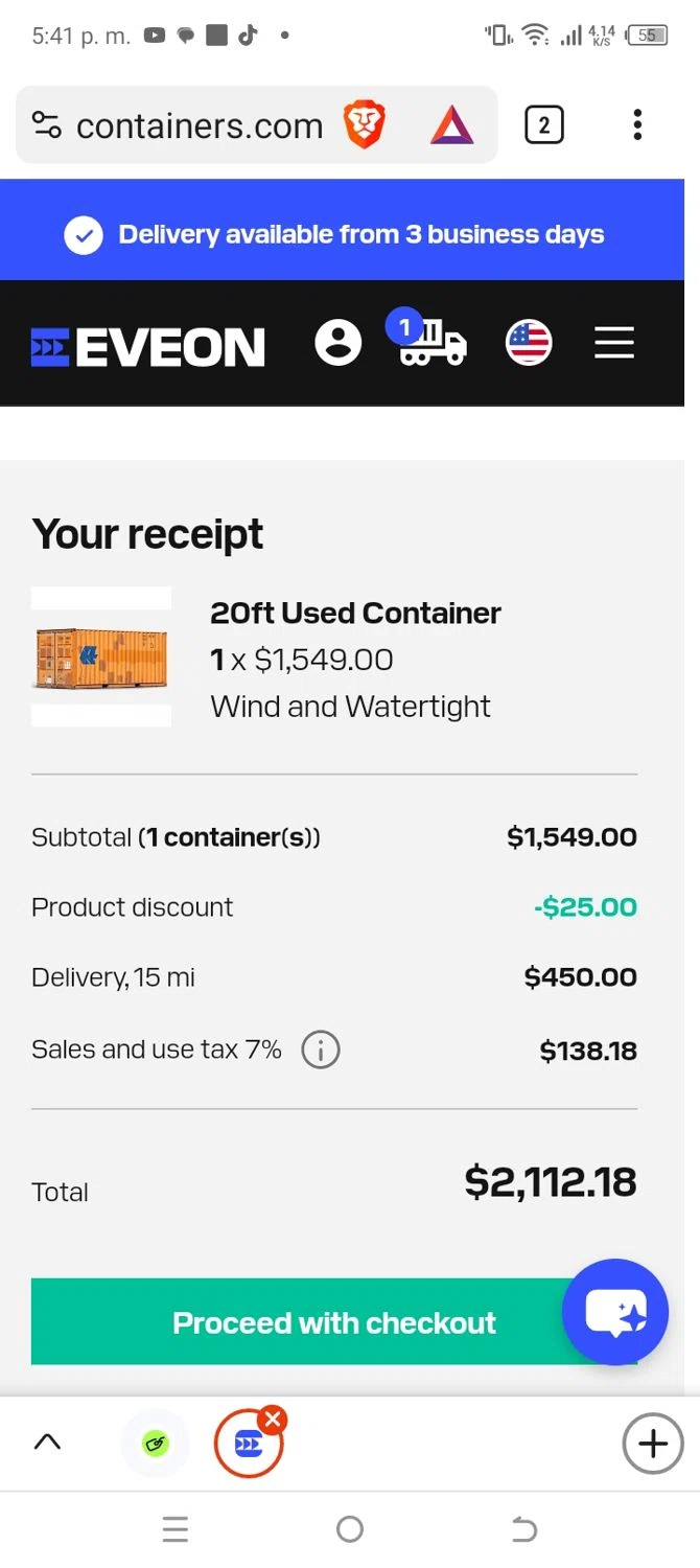 Eveon checkout page showing Eveon promo code box | Screenshot taken by SimplyCodes community member on Apr 20, 2024