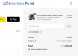 Everblue Pond coupon verification screenshot