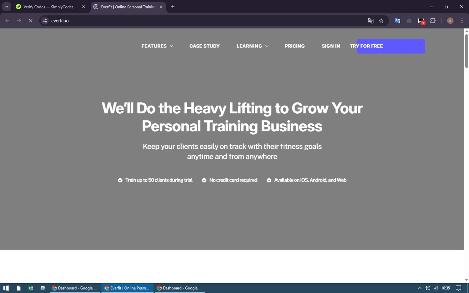 Everfit Software checkout page showing Everfit Software promo code box | Screenshot taken by SimplyCodes community member on Mar 19, 2025