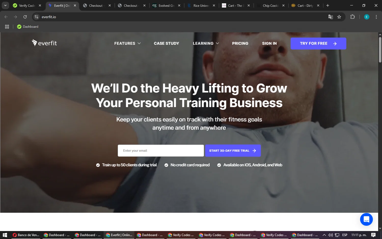 Everfit Software promo code screenshot showing code SAVE400 applied at Everfit Software checkout page. Uploaded by SimplyCodes community member MightyFox1680 on Apr 11, 2025