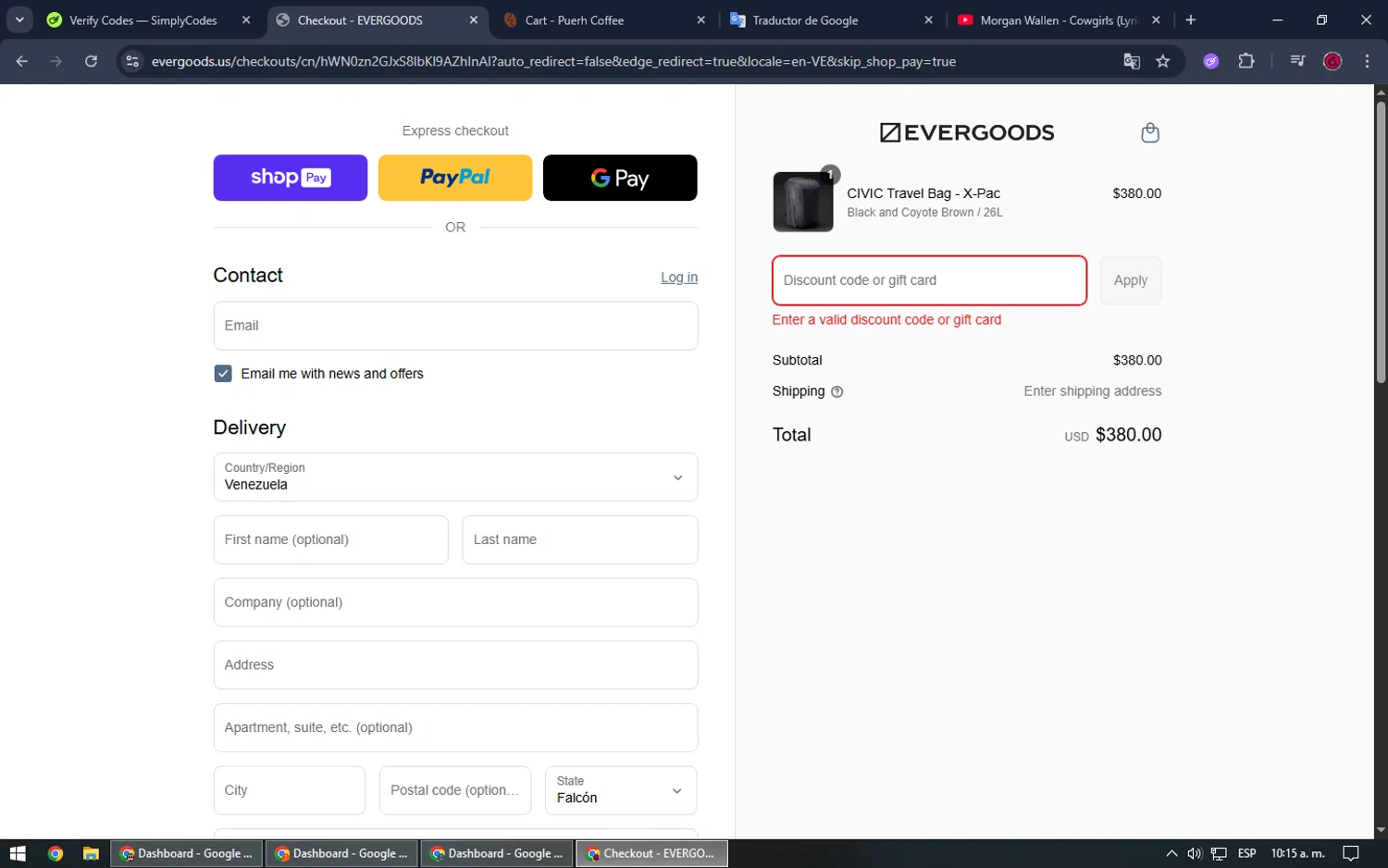 Evergoods discount code screenshot showing code HOLIDAY2024 applied at Evergoods checkout page. Uploaded by SimplyCodes community member SrSolomon on Jul 24, 2025