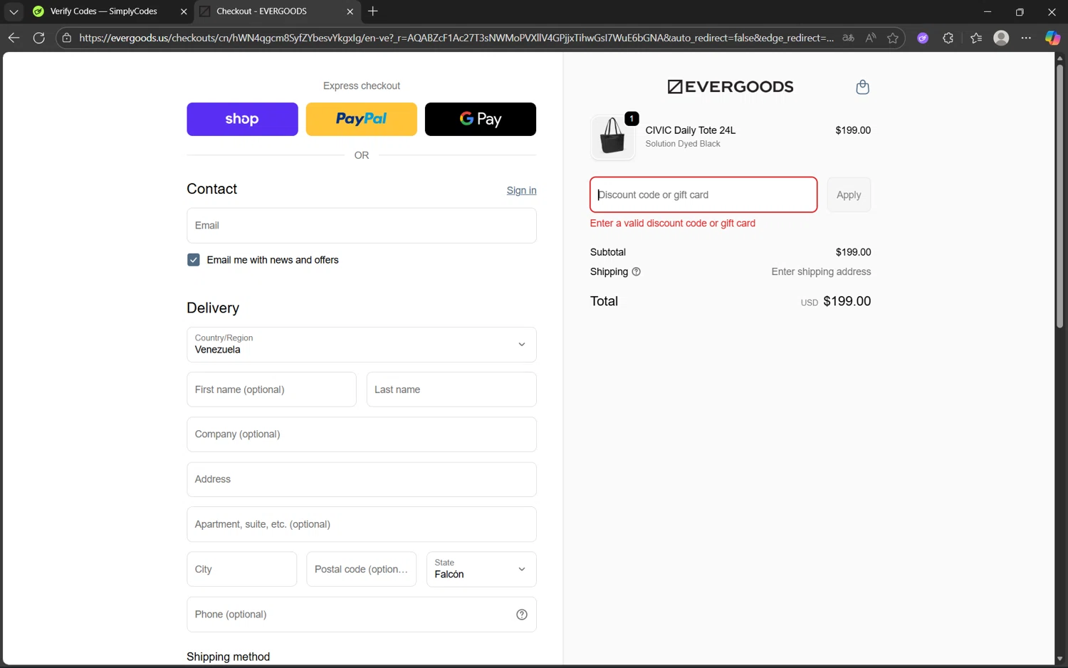 Evergoods discount code screenshot showing code CDT24 applied at Evergoods checkout page. Uploaded by SimplyCodes community member frijolito on Nov 3, 2025