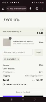 Summer15 coupon verification screenshot