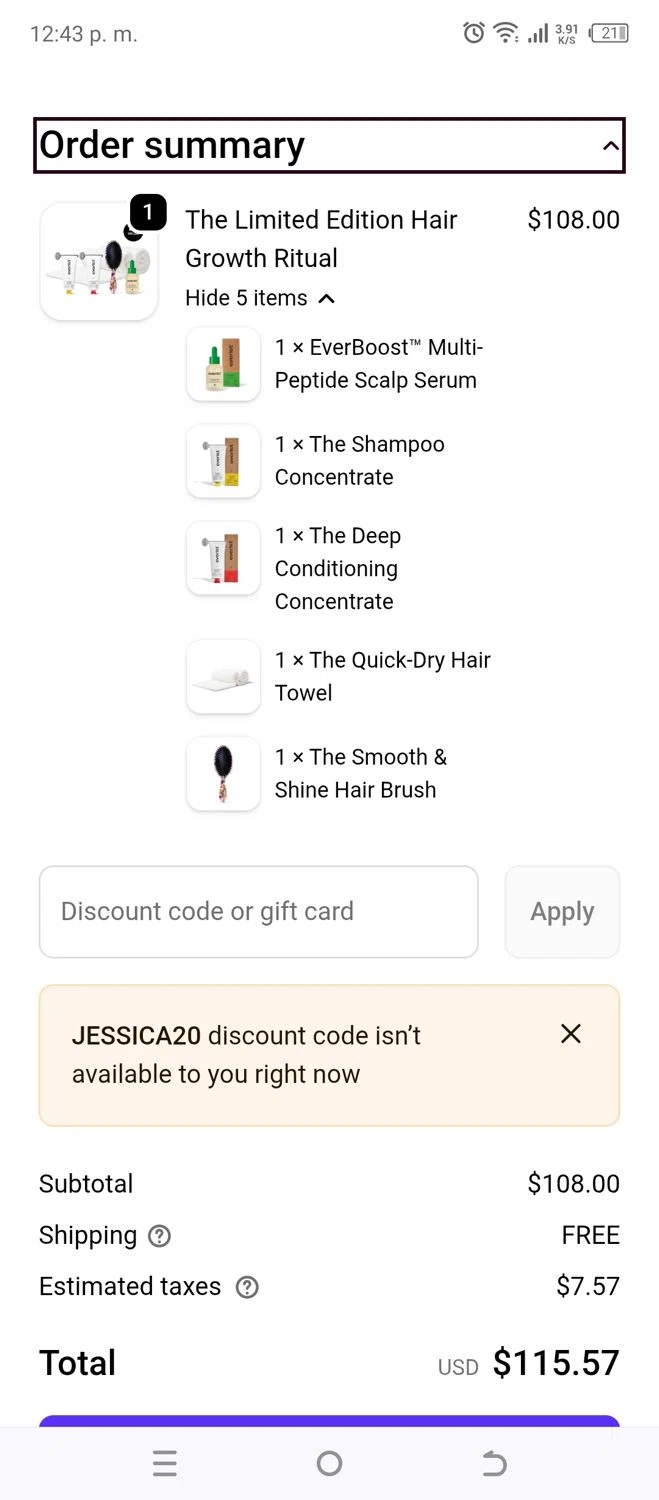 Everist promo code screenshot showing code JESSICA20 applied at Everist checkout page. Uploaded by SimplyCodes community member MoneyRanger9663 on Dec 25, 2025