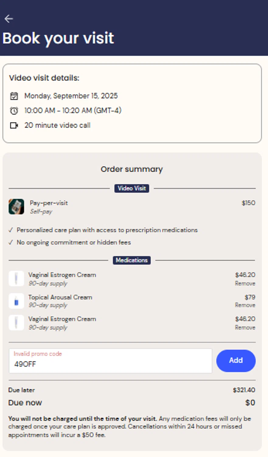 Evernow promo code screenshot showing code 49OFF applied at Evernow checkout page. Uploaded by SimplyCodes community member GloriousCollector9521 on Sep 11, 2025