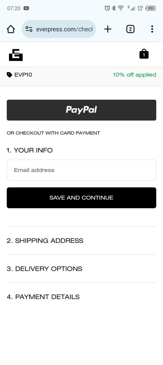 Everpress checkout page showing Everpress discount code box | Screenshot taken by SimplyCodes community member on Apr 1, 2024