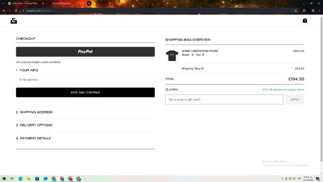 Everpress checkout page showing Everpress discount code box | Screenshot taken by SimplyCodes community member on Oct 22, 2024