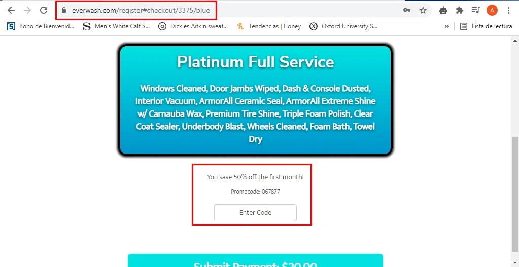 where to use Fiat promo code box