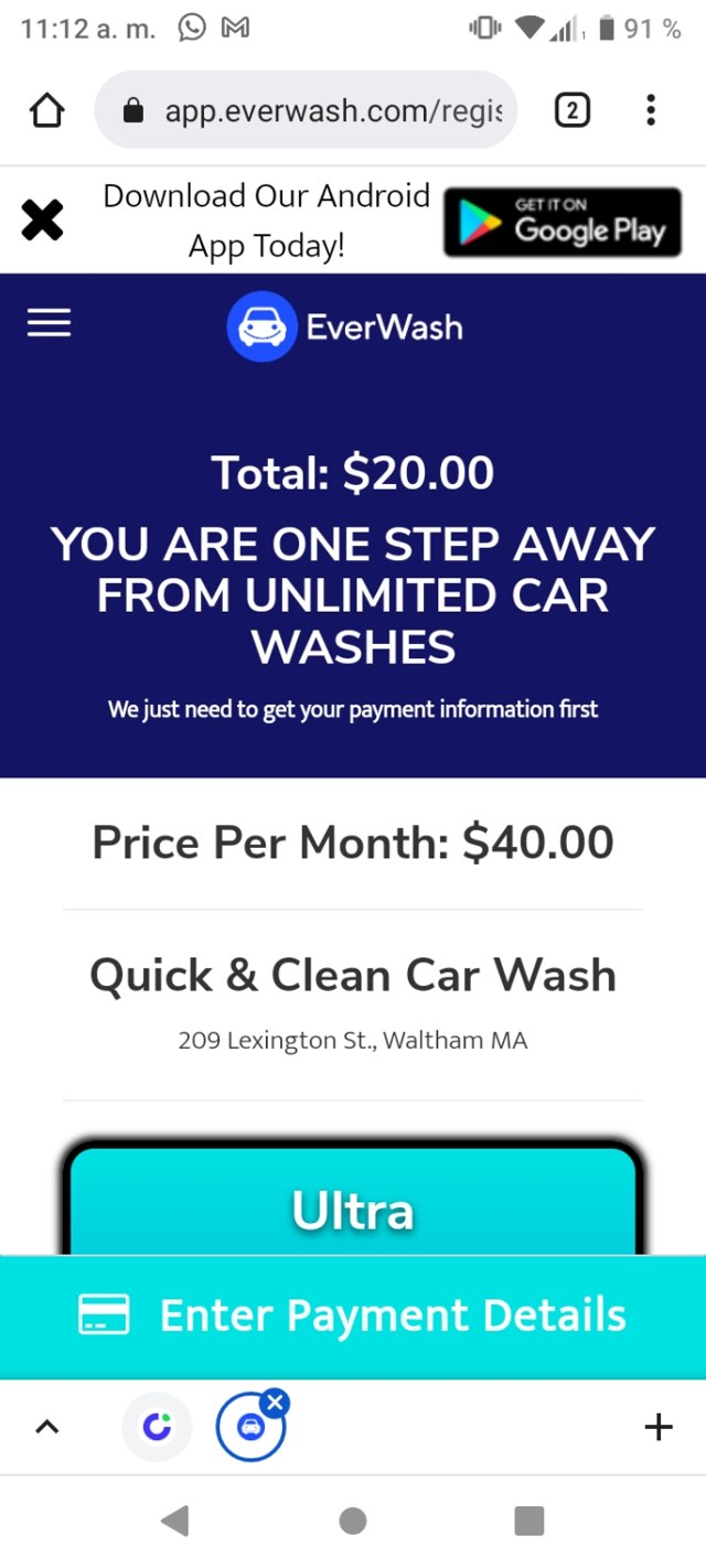 EverWash checkout page showing EverWash promo code box | Screenshot taken by SimplyCodes community member on Jun 16, 2022