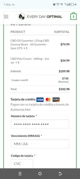 SAVE20 coupon verification screenshot