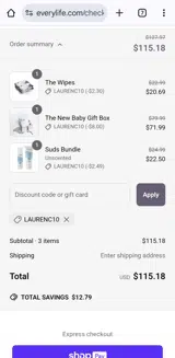 Laurenc10 coupon verification screenshot