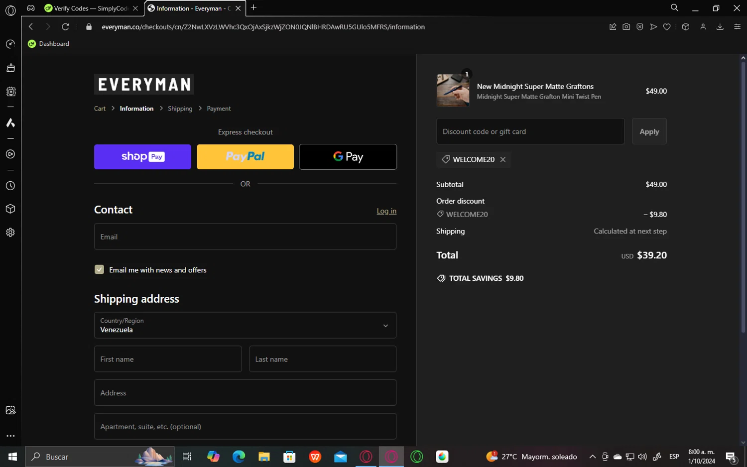where to use Everyman promo code box