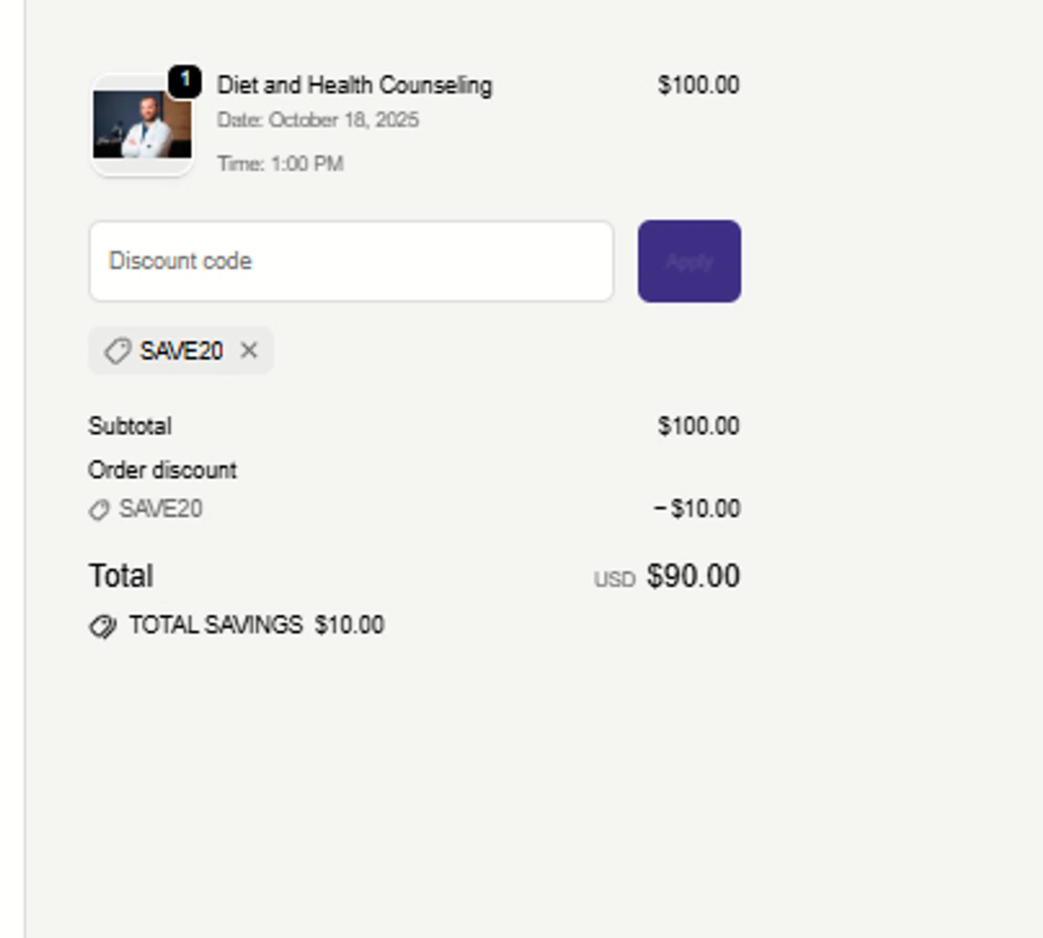 Evexia Science promo code screenshot showing code Save20 applied at Evexia Science checkout page. Uploaded by SimplyCodes community member a2d2c2d211 on Oct 11, 2025