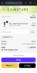 Evinature coupon verification screenshot