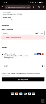 Evo Hair coupon verification screenshot