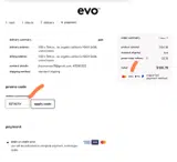 Evo Hair coupon verification screenshot