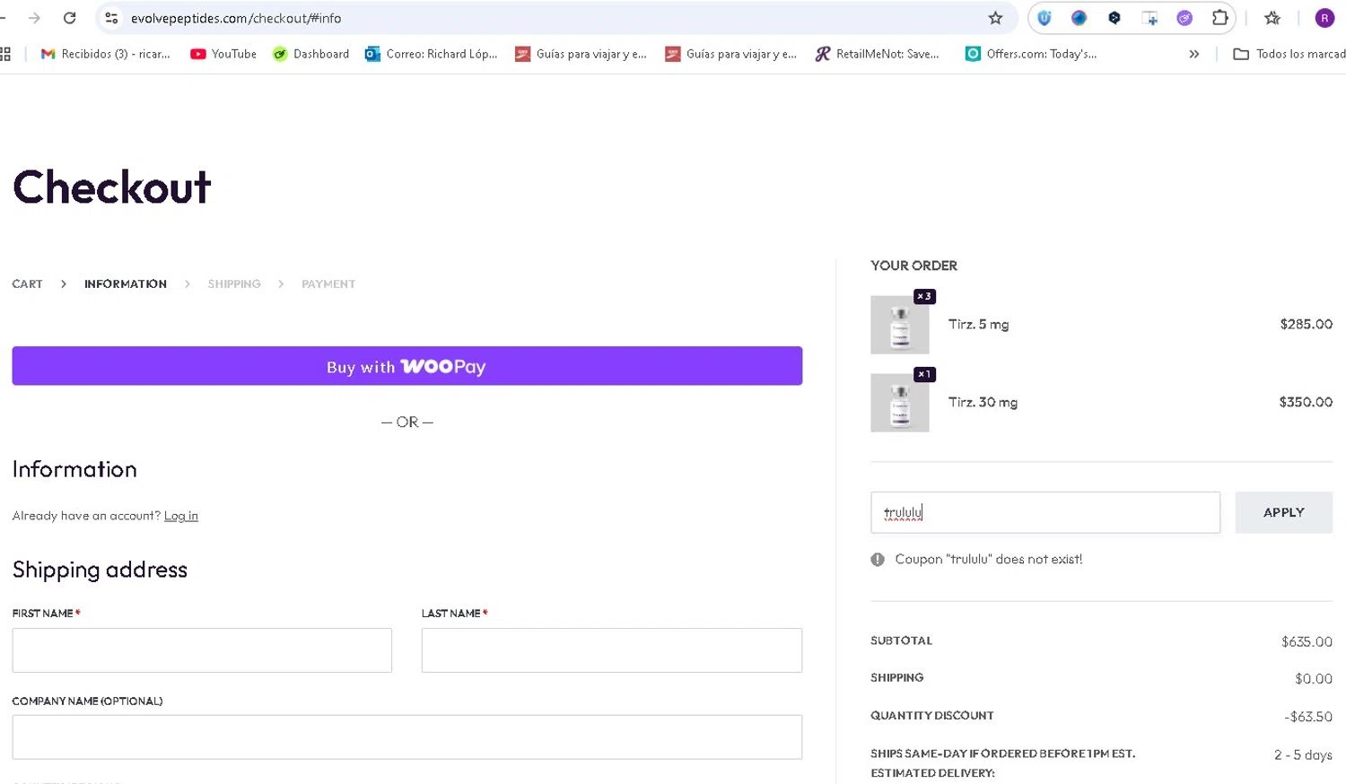 Evolve Peptides promo code screenshot showing code trululu applied at Evolve Peptides checkout page. Uploaded by SimplyCodes community member LAMINEJAMAL on Jun 13, 2025