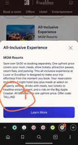 TALLIND coupon verification screenshot