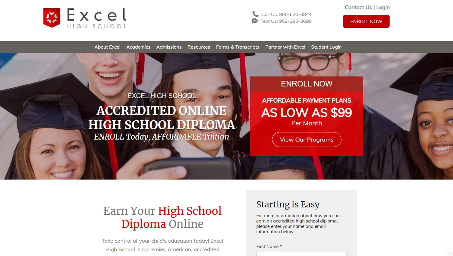Excel High School checkout page showing Excel High School promo code box | Screenshot taken by SimplyCodes community member on Jan 28, 2025