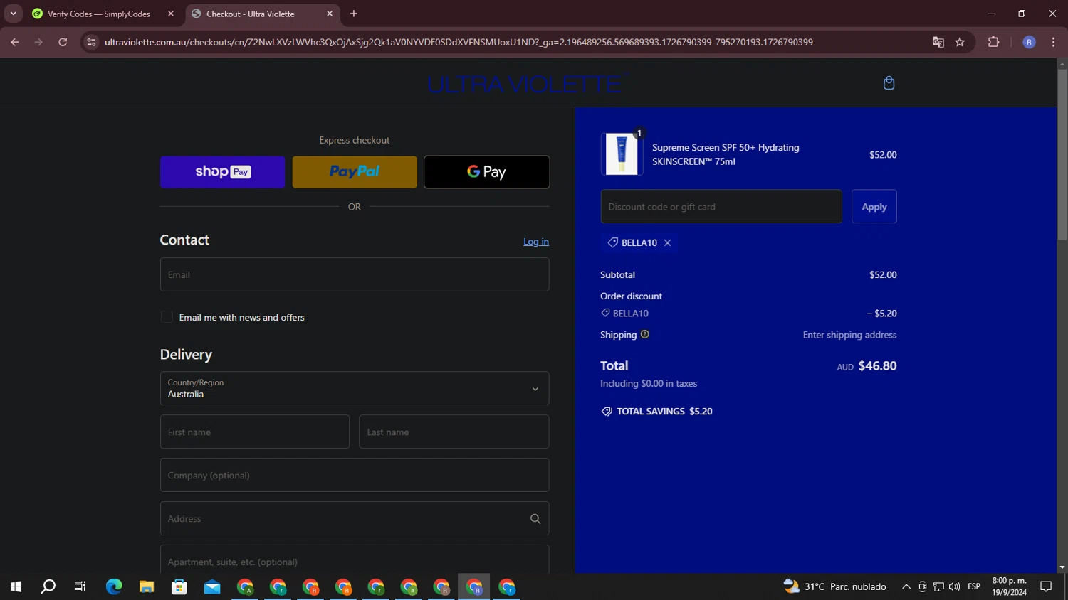 Excel High School checkout page showing Excel High School promo code box | Screenshot taken by SimplyCodes community member on Sep 20, 2024